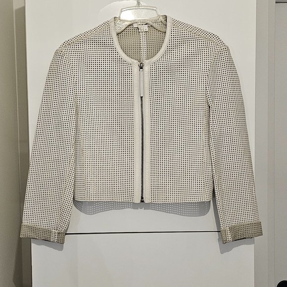 HELMUT LANG Optic White Sift Leather Jacket Small - Picture 3 of 15